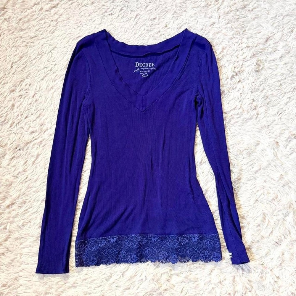 Vintage Y2K Lace Bella Swan Babydoll Long Sleeve Top Womens M Vivid Nostalgic